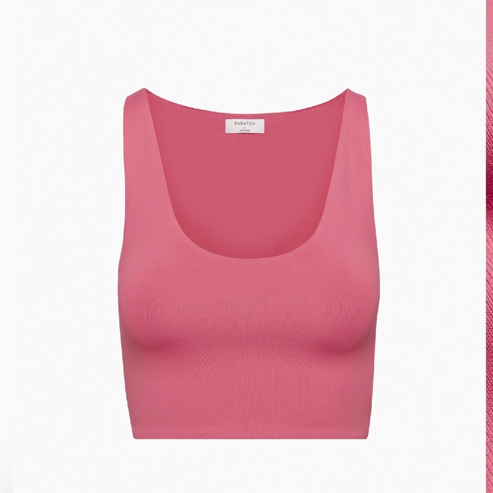 Aritzia Babaton Contour Scoopneck Tank Rhodon Pink XS